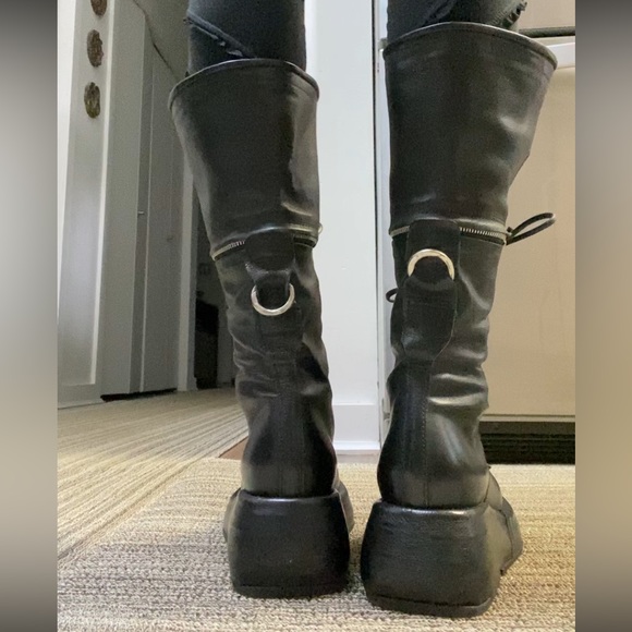 NEW AS98 37 6.5-7 NEW THIS SEASON FROM GERMANY NERO MID CALF CONVERTIBLE BOOT - Picture 4 of 11